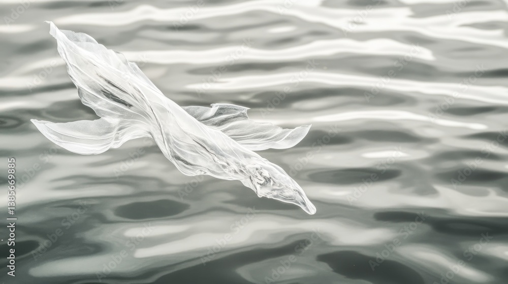 Obraz premium Plastic Debris Floating on Water