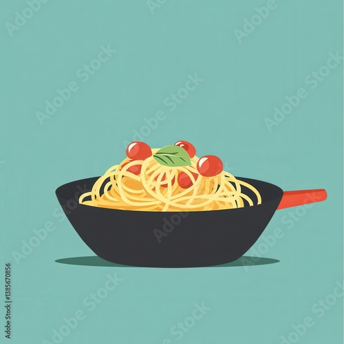 Colorful Spaghetti in a Flat Pan Design
