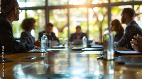 A business meeting discussing a merger between two companies. stock image, hd quality, natural look, blog post, finance