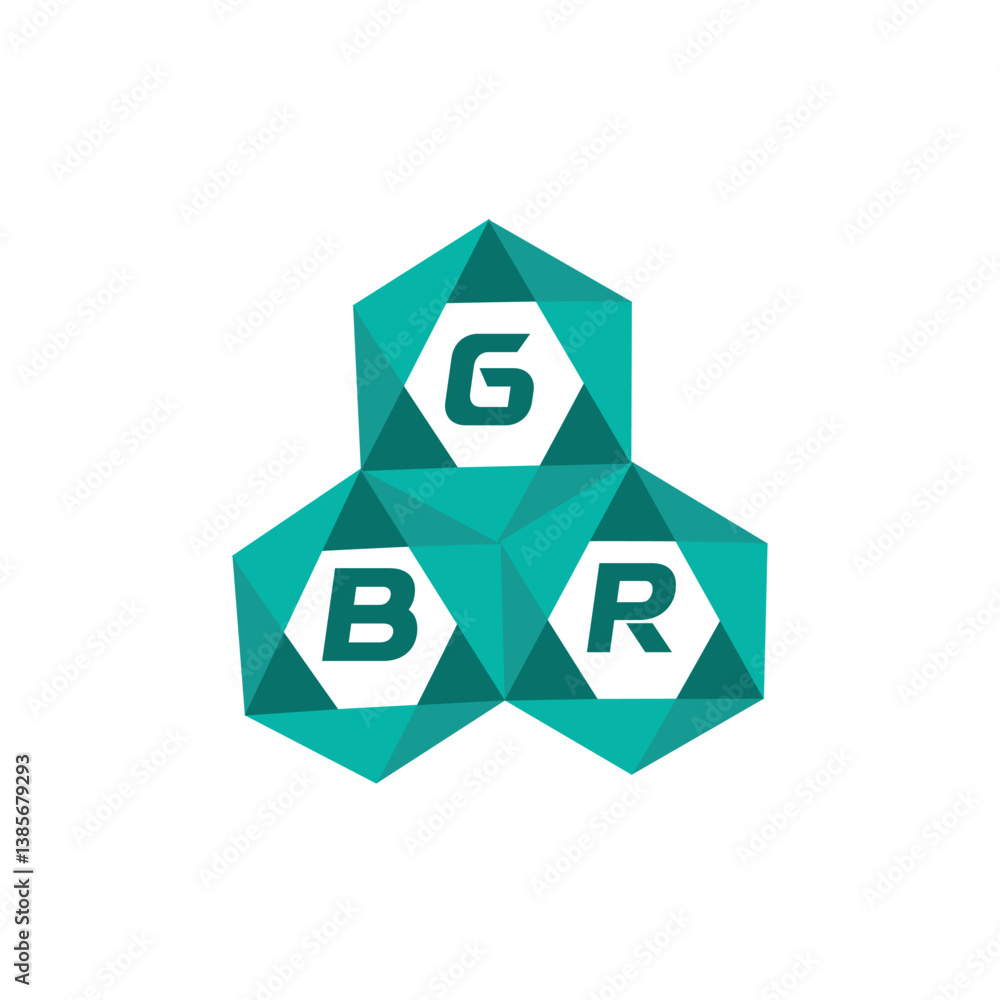 Obraz premium GBR creative minimalist letter logo. GBR unique vector initials alphabet letter logo design