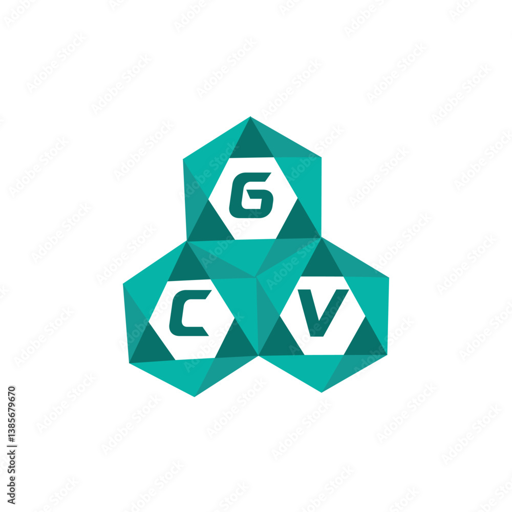 Obraz premium GCV creative minimalist letter logo. GCV unique vector initials alphabet letter logo design