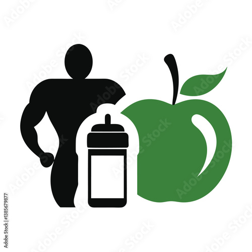Healthy Lifestyle Fitness, Nutrition, and Wellness Icon