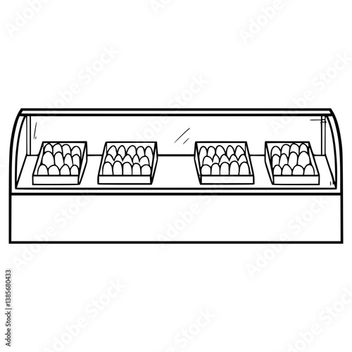 food display illustration hand drawn outline vector