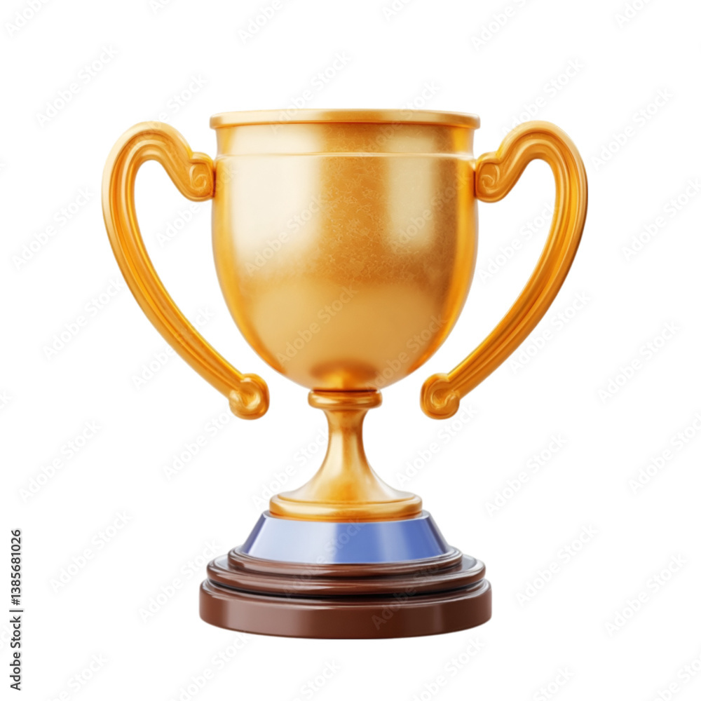 trophy 3d render icon on white background trophy 3d render icon on white background
