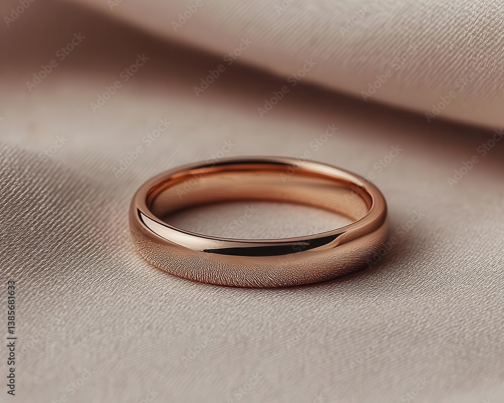 Simple rose gold band with a narrow profile and a smooth texture, representing timeless minimalism Simple rose gold band with a narrow profile and a smooth texture, representing timeless minimalism