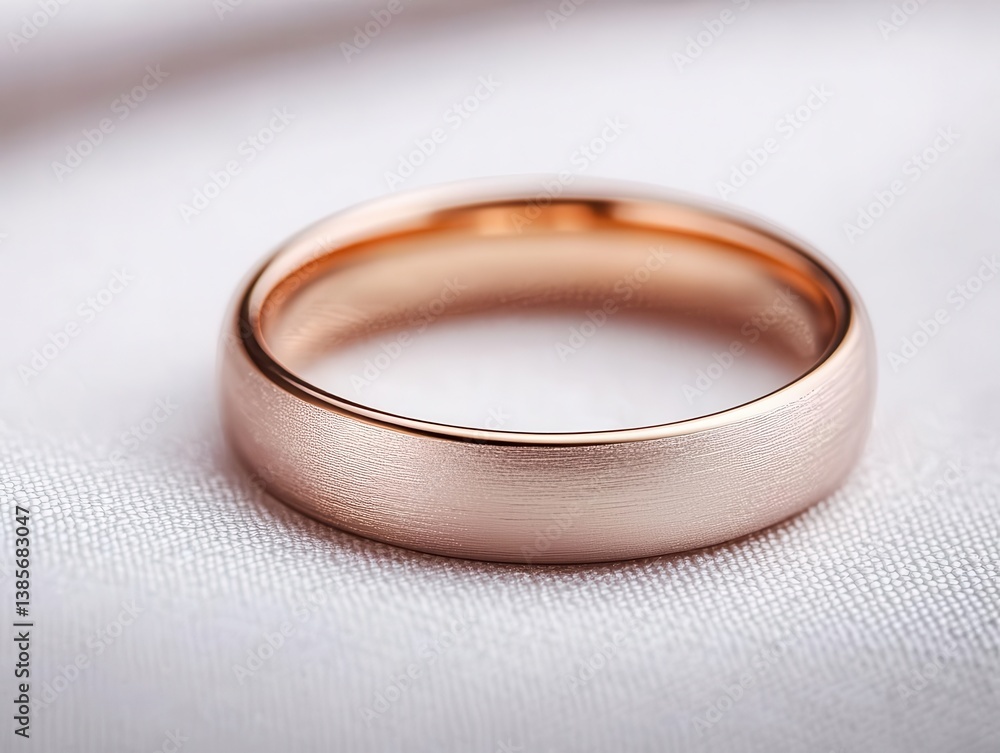 Minimalist rose gold wedding ring with a subtle matte texture, an elegant and timeless piece Minimalist rose gold wedding ring with a subtle matte texture, an elegant and timeless piece