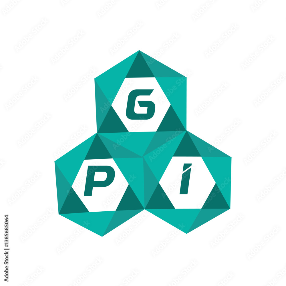 Fototapeta premium GPI creative minimalist letter logo. GPI unique vector initials alphabet letter logo design