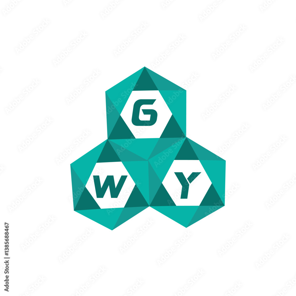 Obraz premium GWY creative minimalist letter logo. GWY unique vector initials alphabet letter logo design