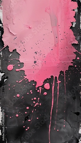 Light pink to charcoal pink color gradient crumpled paper grainy rough texture banner panoramic background