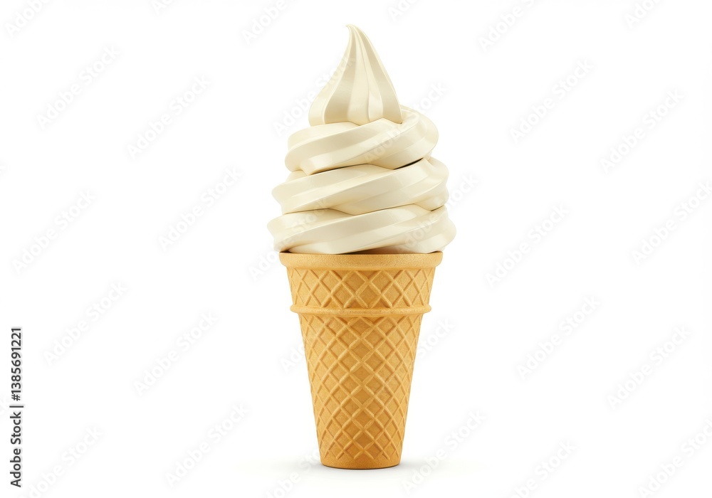 Soft serve ice cream crispy isolated white background Soft serve ice cream crispy isolated white background