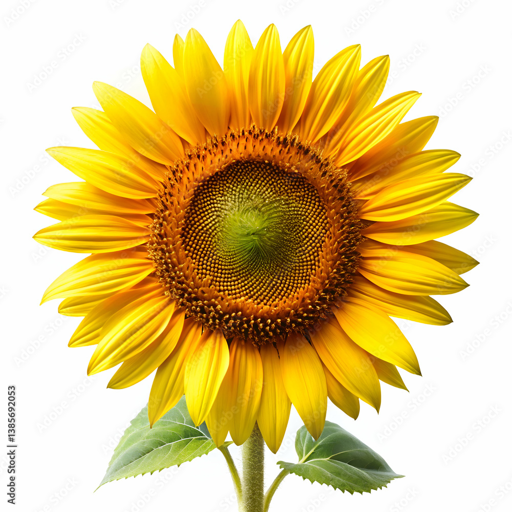 Obraz premium Sunflower on white background