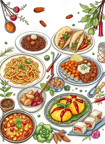 Wallpaper Mural Culinary Delights Spread Torontodigital.ca