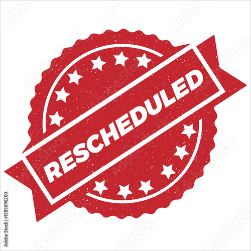 Rescheduled stamp icon grunge distressed style