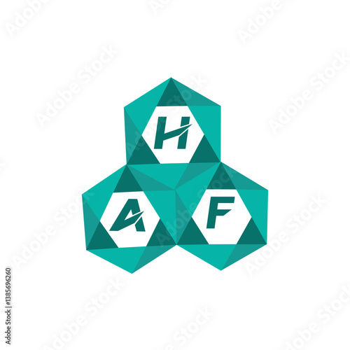 HAF creative minimalist letter logo. HAF unique vector initials alphabet letter logo design
