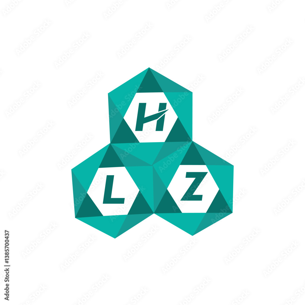 Obraz premium HLZ creative minimalist letter logo. HLZ unique vector initials alphabet letter logo design