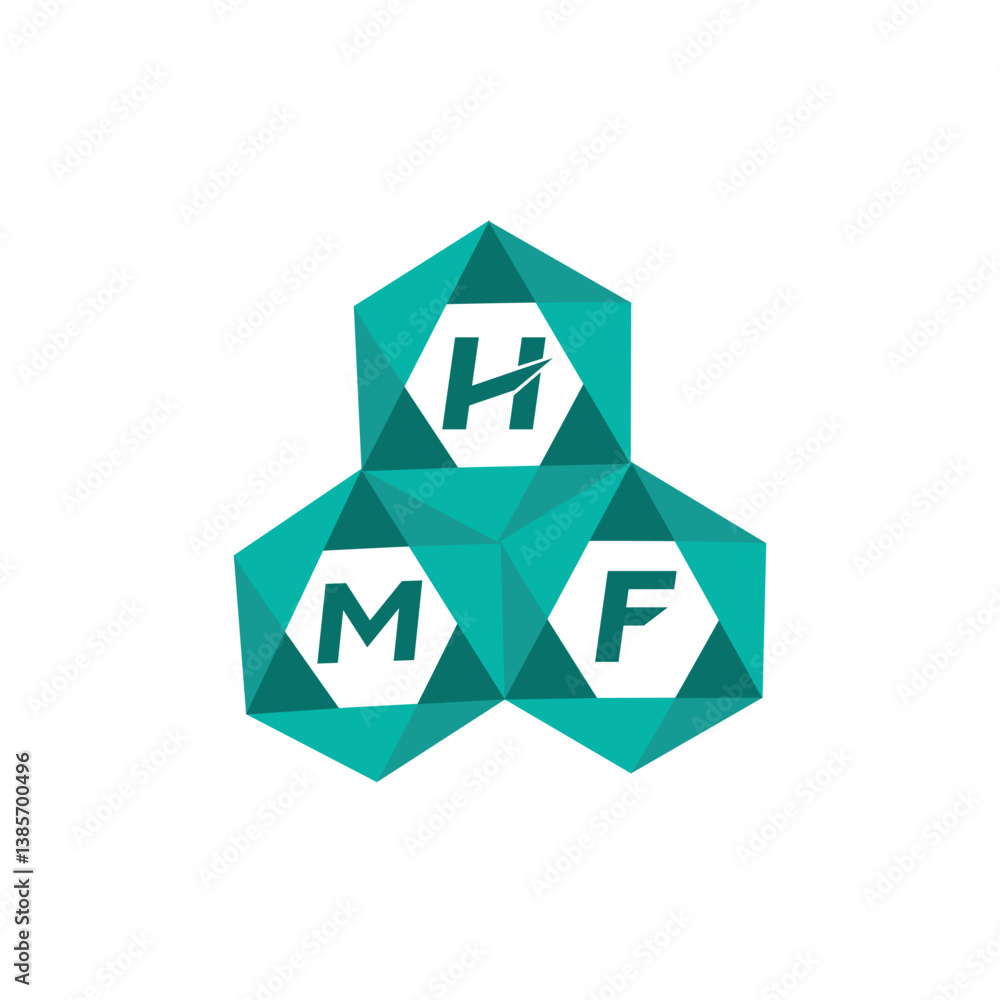 Obraz premium HMF creative minimalist letter logo. HMF unique vector initials alphabet letter logo design