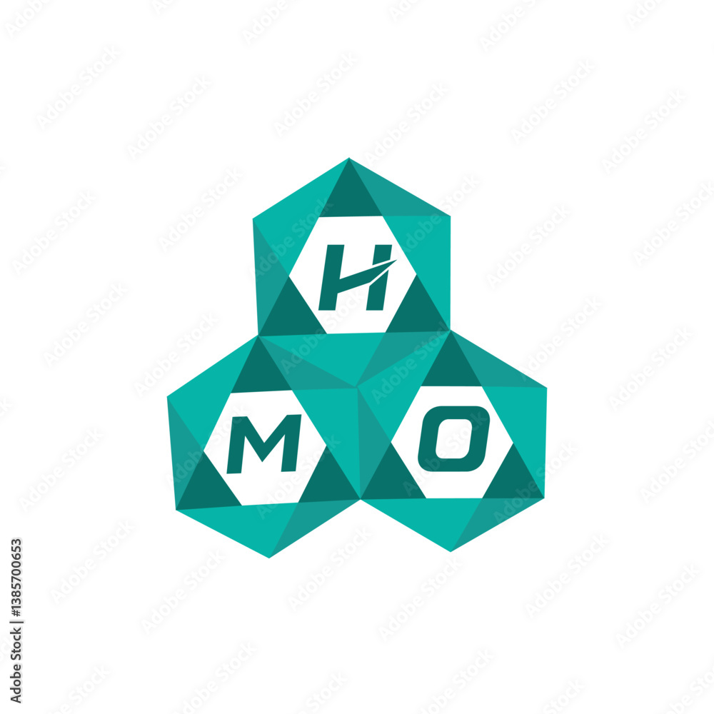 Obraz premium HMO creative minimalist letter logo. HMO unique vector initials alphabet letter logo design