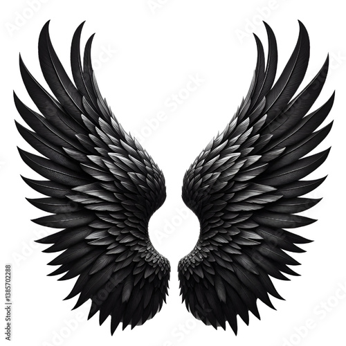 Two wings black isolated on white background