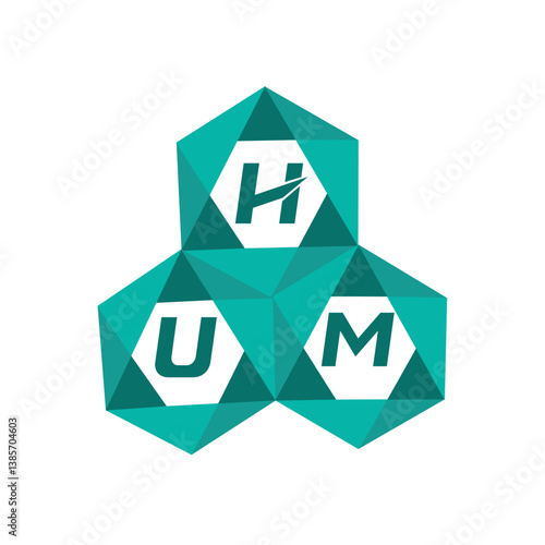 HUM creative minimalist letter logo. HUM unique vector initials alphabet letter logo design