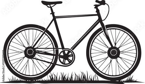 Bicycle Silhouette Vector Icon Design
