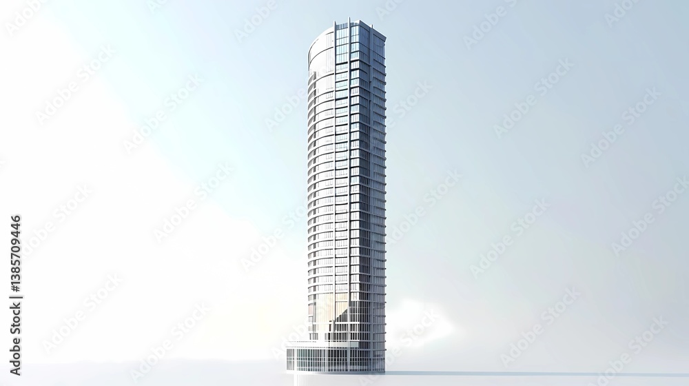Fototapeta premium A single skyscraper from the side on background, Generative AI illustrations.