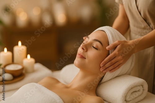 Relaxing Facial Treatment at a Calm Spa During a Soothing Afternoon