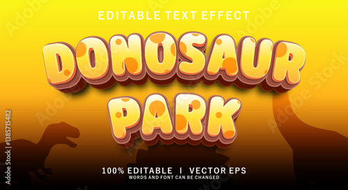 dinosaur park vector text effect with modern style design