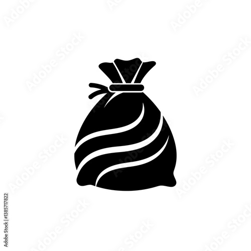 Secret Stash: A visual representation of a hidden treasure bag, brimming with secrets and hidden fortunes, it is a simple design.