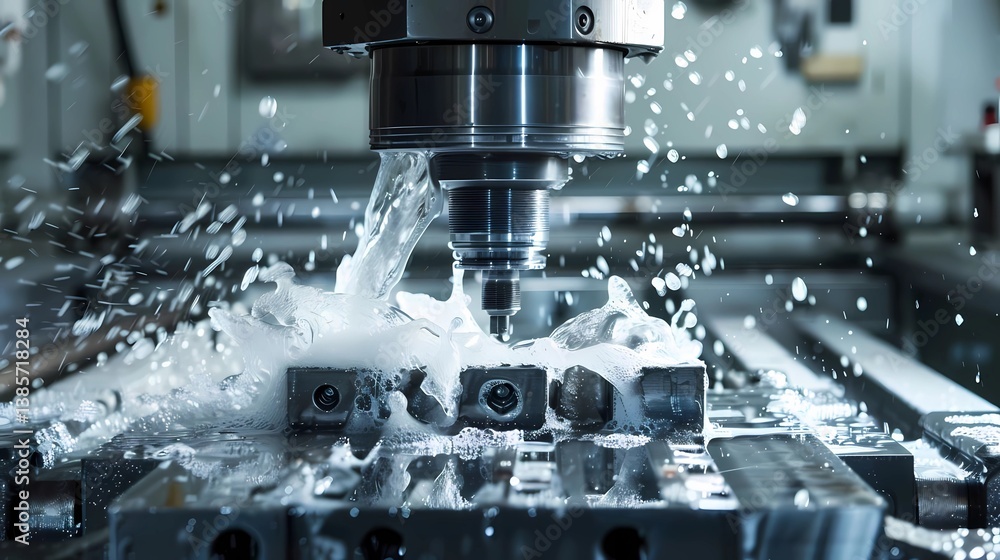 A CNC Machining Service, Generative AI illustrations. A CNC Machining Service, Generative AI illustrations.