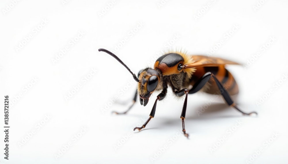 Close-up of single insect on pure white background, wildlife, creepy crawly, bug Close-up of single insect on pure white background, wildlife, creepy crawly, bug
