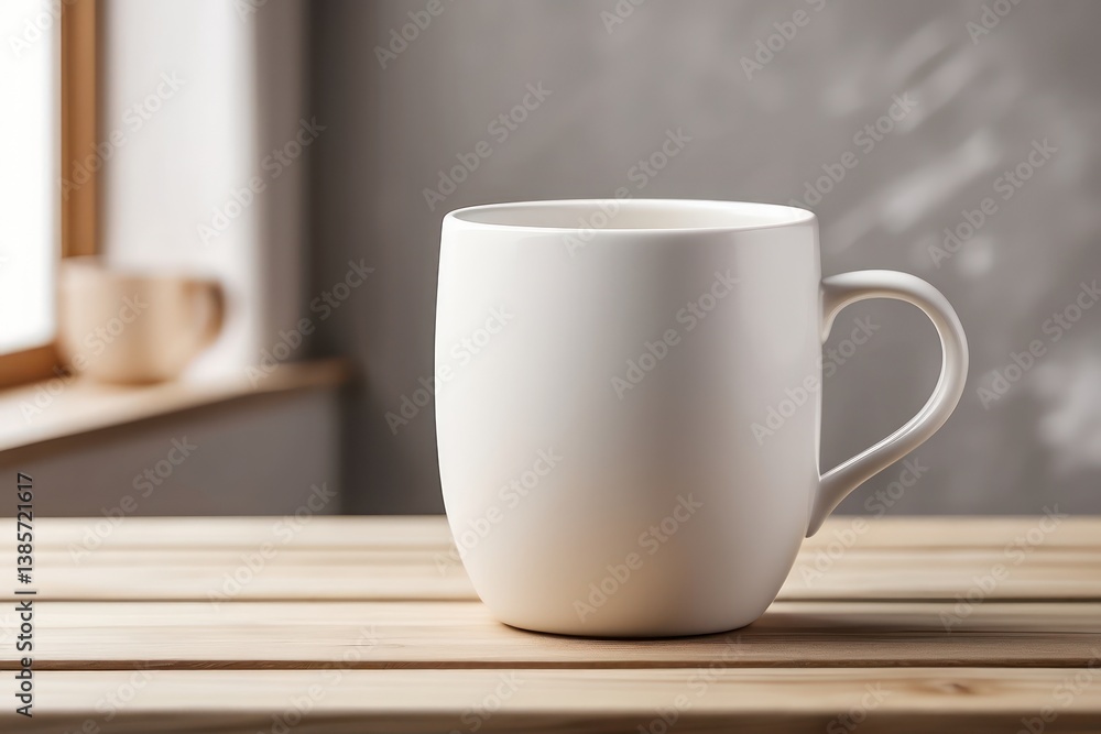 Fototapeta premium A blank ceramic mug mockup with no logo or print