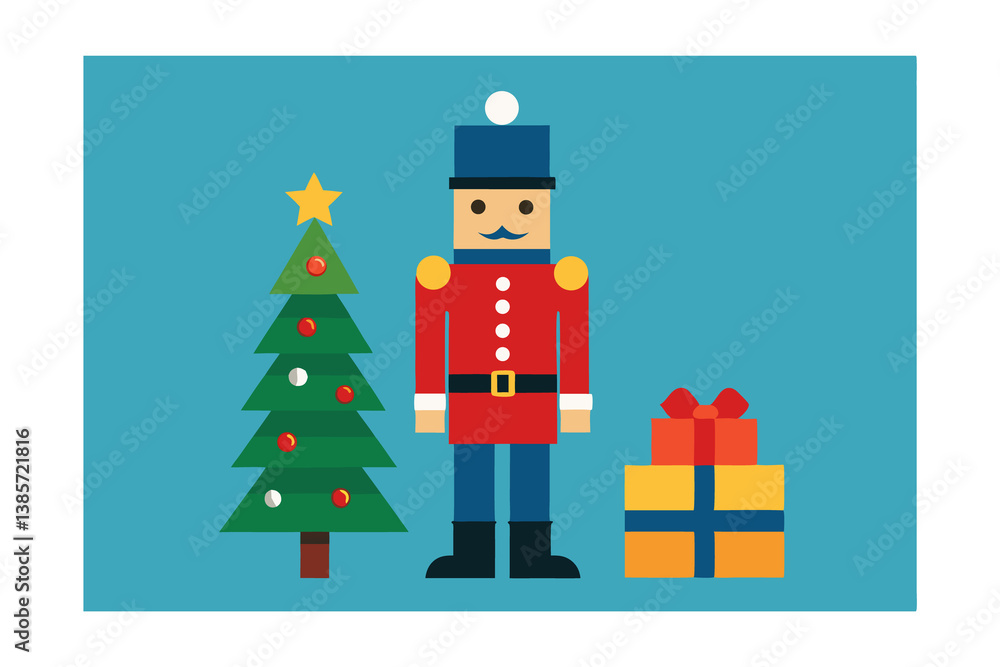 Christmas Card with Christmas Tree Illustration Design Christmas Card with Christmas Tree Illustration Design