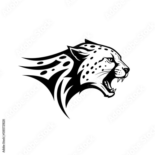 An Abstract Representation of a Cheetah’S Head Roaring_transparent