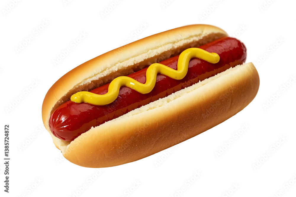 Classic Hot Dog with Soft Bun and Mustard Zigzag Topping, Perfect Barbecue and Snack Item PNG Isolated Transparent White Background Stock Object Photo Download Classic Hot Dog with Soft Bun and Mustard Zigzag Topping, Perfect Barbecue and Snack Item PNG Isolated Transparent White Background Stock Object Photo Download