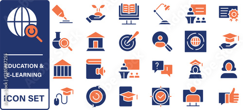 Education and Learning thin line icons set. online education line icons set. elearning, study, and more