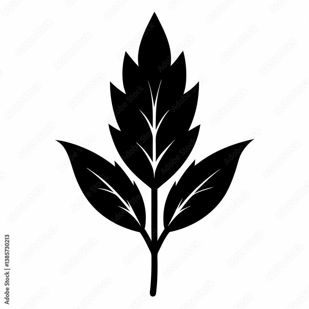 Sorrel Silhouette Vector Artwork in Black Sorrel Silhouette Vector Artwork in Black