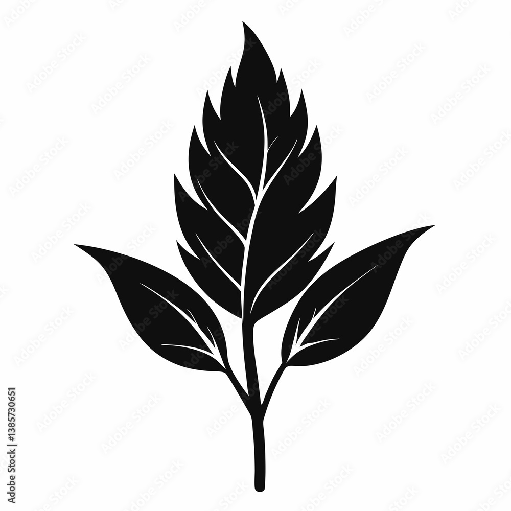 Sorrel Silhouette Vector Artwork in Black Sorrel Silhouette Vector Artwork in Black