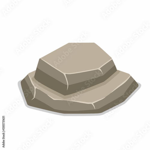 vector brown stones, natural vector illustration of stones, cartoon style stones