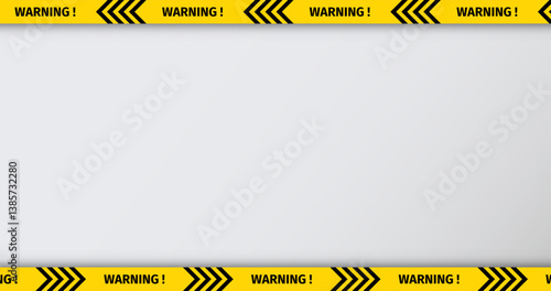 Warning yellow black tape barrier. Police border do not cross ribbons. Set of caution crime scene tapes for criminal accident places. Seamless striped boundary lines. Vector illustration.