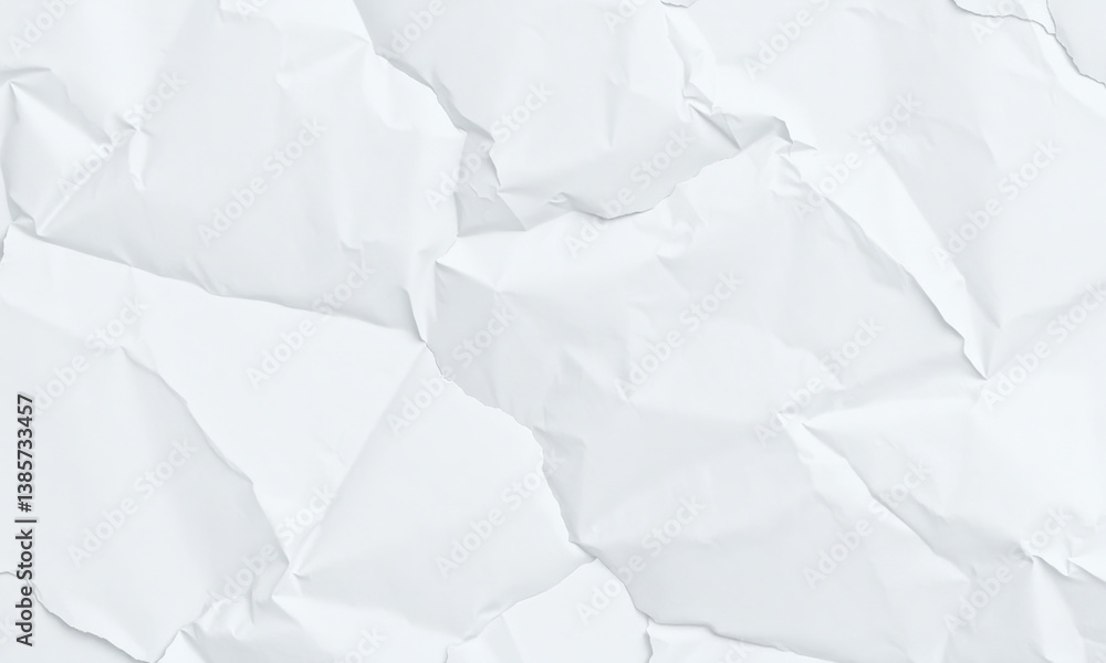 Crumpled white paper texture with soft, subtle appearance, perfect for backgrounds or overlays, conveying sense of simplicity and elegance Crumpled white paper texture with soft, subtle appearance, perfect for backgrounds or overlays, conveying sense of simplicity and elegance