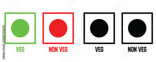 Veg, Non-veg icon vector eps10.