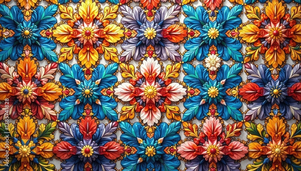 Intricate floral pattern, repeating seamlessly , backdrop, textile, continuous Intricate floral pattern, repeating seamlessly , backdrop, textile, continuous