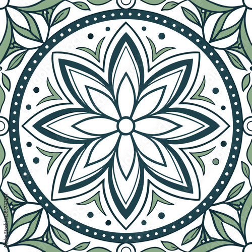 Seamless Vintage Floral Patterns and Geometric Mandala Tile Designs