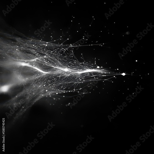 Abstract Light Trails on Dark Background for Artistic Backgrounds