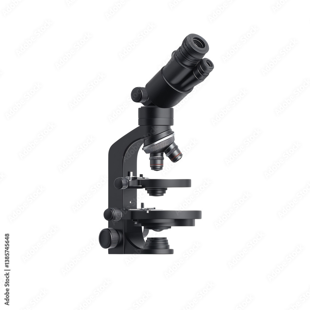 Black microscope on a transparent background Black microscope on a transparent background