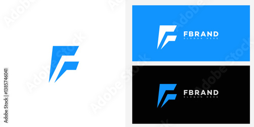 Modern Blue F Letter Logo Design, Brand Identity, Business