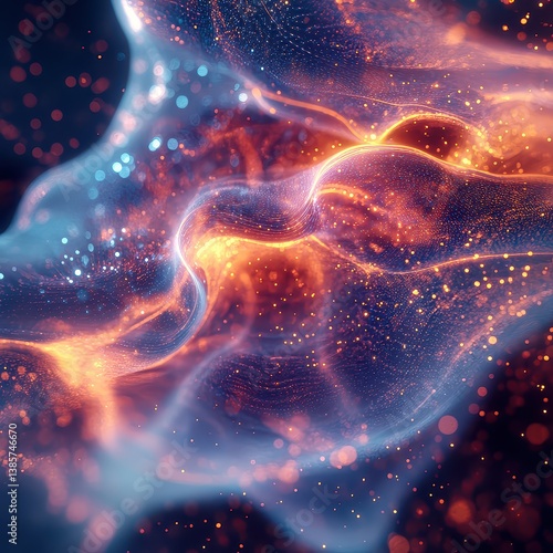 Abstract Colorful Swirls of Light and Energy in Space Background