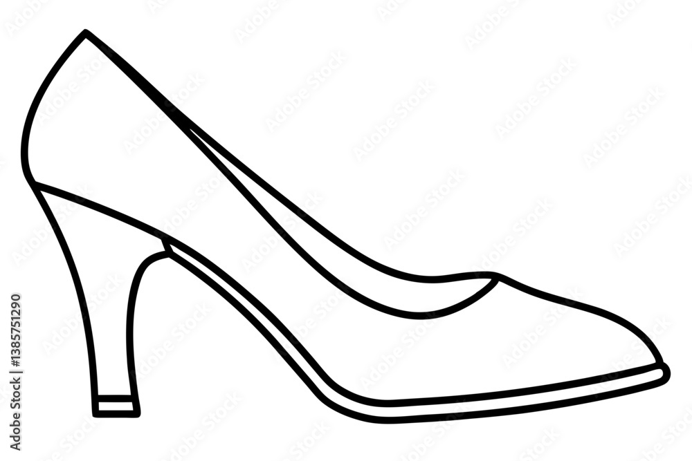 high heel shoe line art vector illustration high heel shoe line art vector illustration