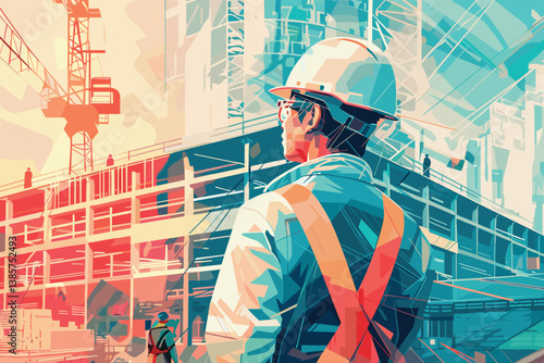 Heavy-duty industrial engineers stand in a pipeline manufacturing facility using digital tablet computers for the construction of products to transport oil, gas and fuel.