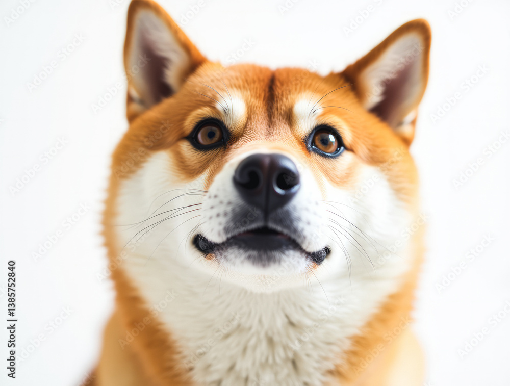 Shiba Inu Dog – Expressive Brown Eyes and Attentive Gaze – Close-Up Portrait Shiba Inu Dog – Expressive Brown Eyes and Attentive Gaze – Close-Up Portrait